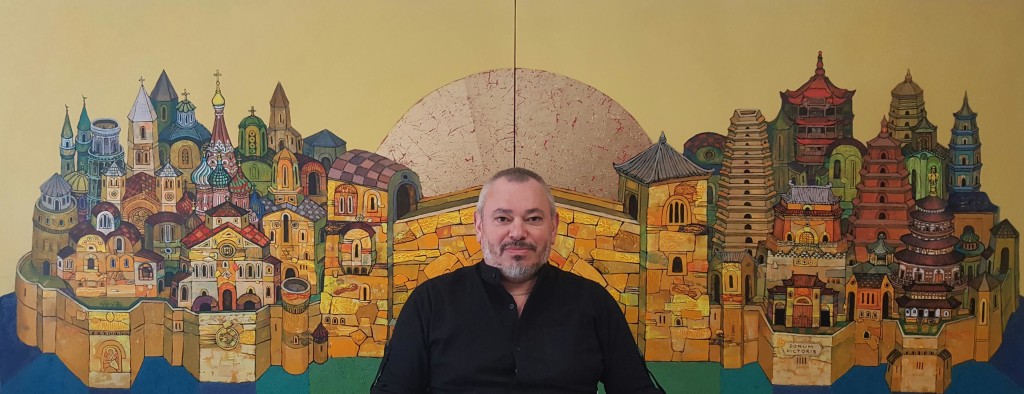 Plamen Legkostup, CI-The Bridge of Civilizations acrylic/ canvas, 300/120 cm